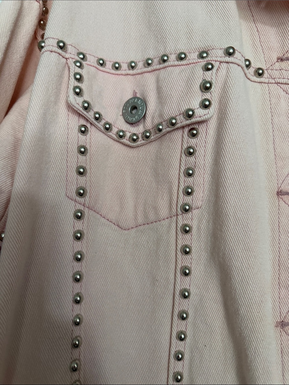 POL Light Pink Studded Denim Jacket - Picture 2 of 5